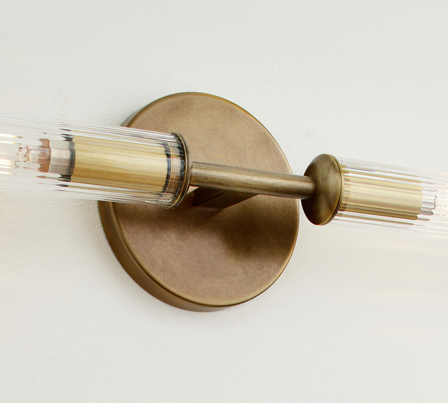 Bravira Ribbed Glass Wall Lamp - Tube Metal Light in Classic Finishes