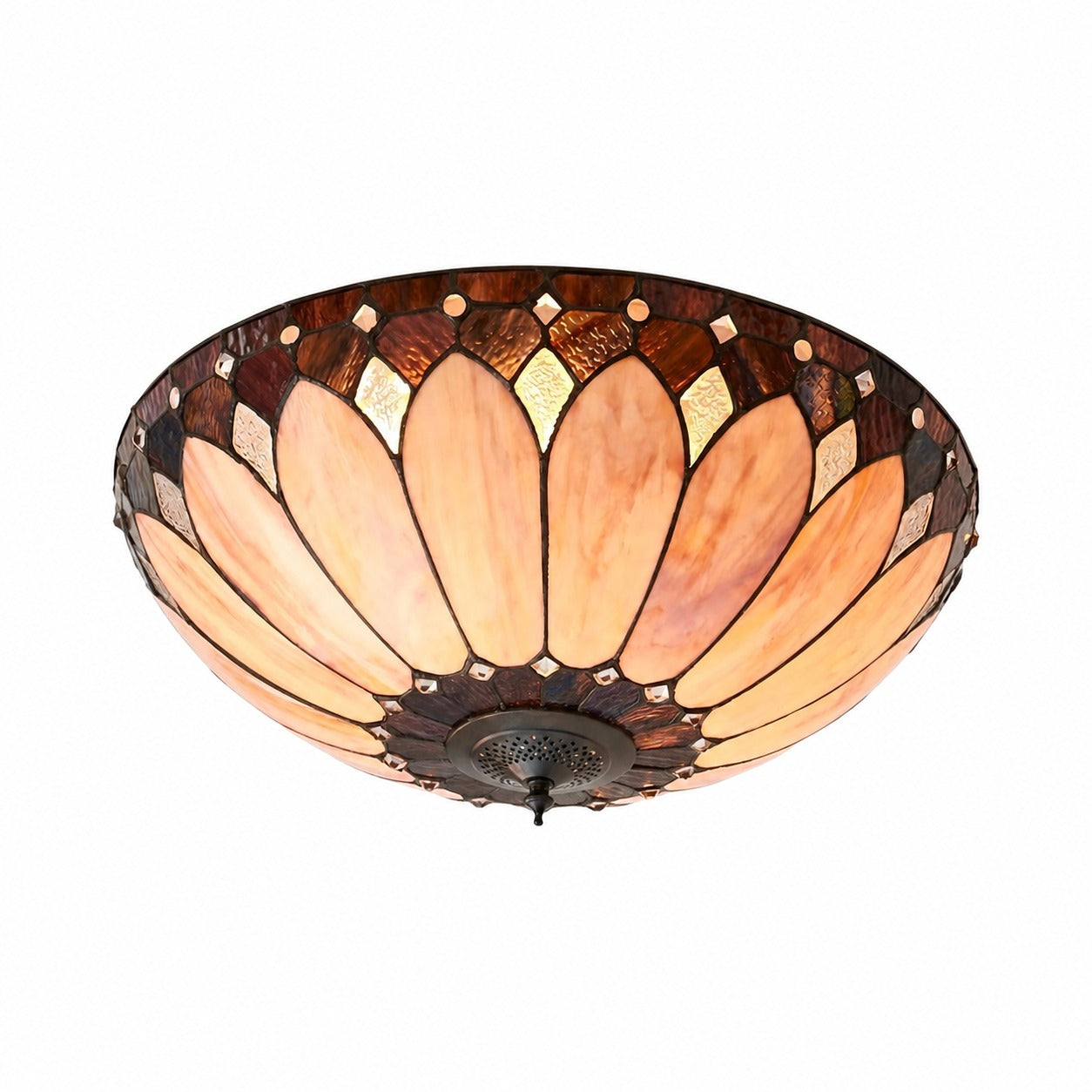 TF Brooklyn Tiffany Glas-Deckenleuchte – Art-Deco-Design für Flur oder Wohnzimmer