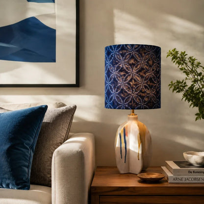Blue Botanical Ceramic Table Lamp