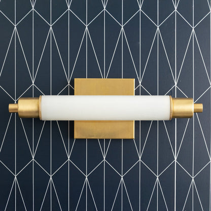 Ornato Luxe Modern Vanity Sconce - Art Deco Wall Light with Cylinder Shade