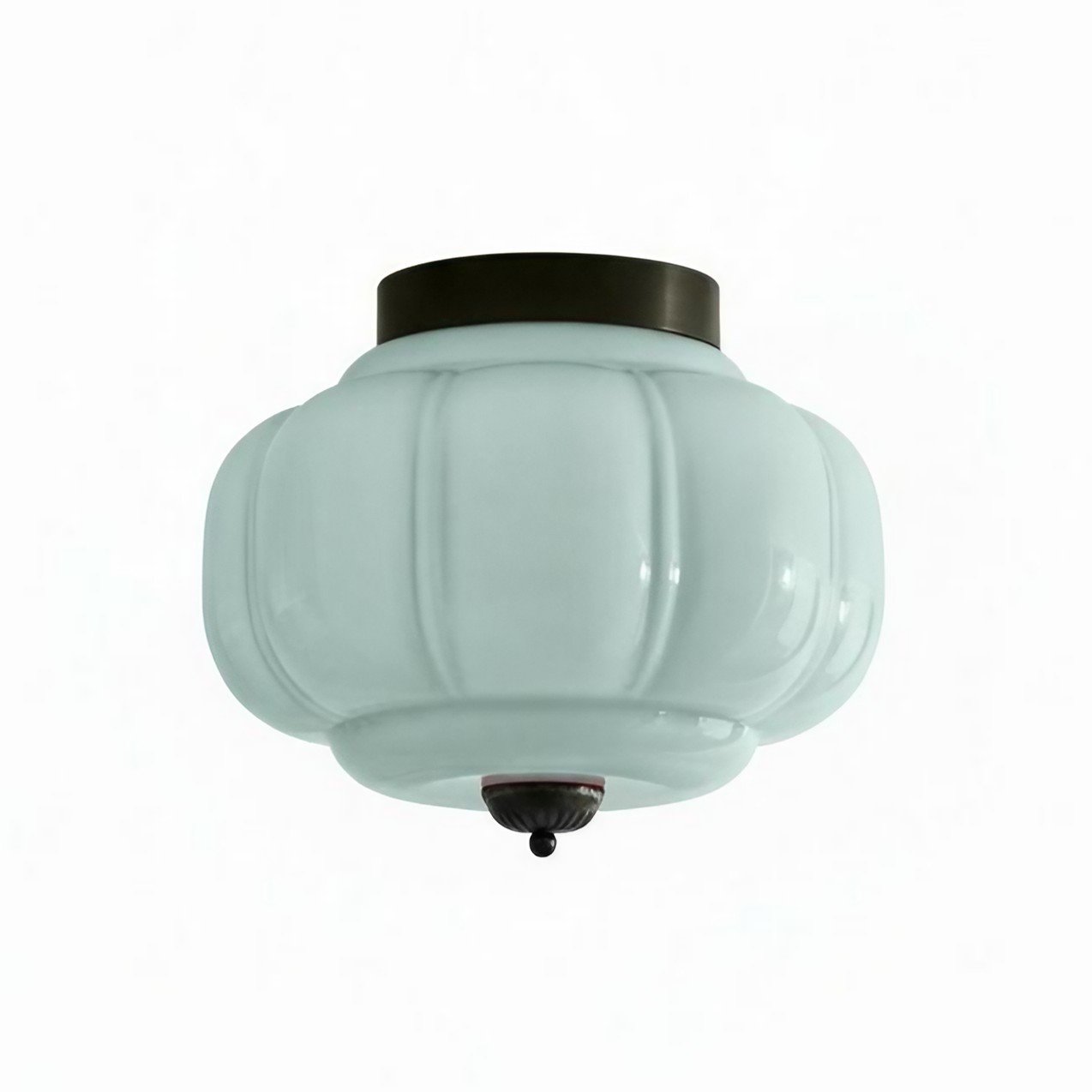 Vintage Eloise Milk Glass Flush Mount Ceiling Light - Vintage Charm Soft Glow