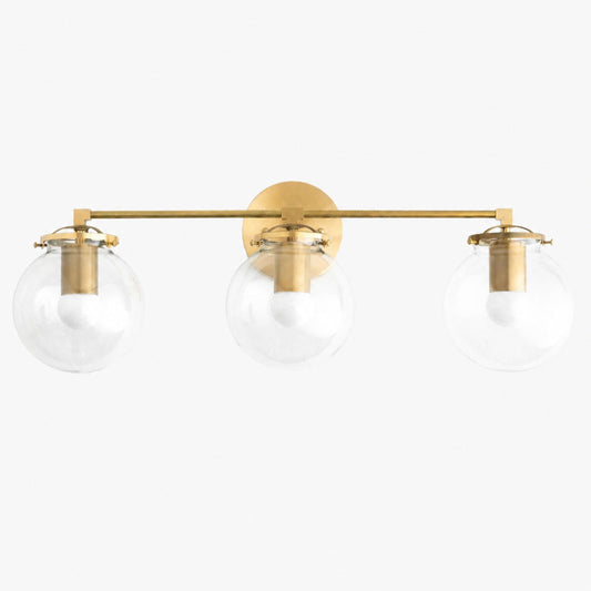 Glorica Glass 3 Shade Globe Vanity Light - Soft Bathroom Light Fixture