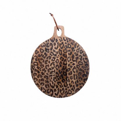Lepwood Premium Leopard Print Sapele Wood Chopping Serving Board for Table Styling and Entertaining