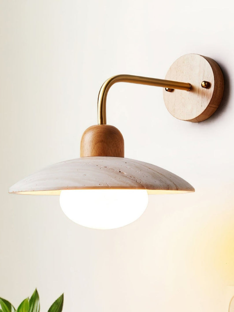 Japanese Retro Metal Travertine Wall Lamp