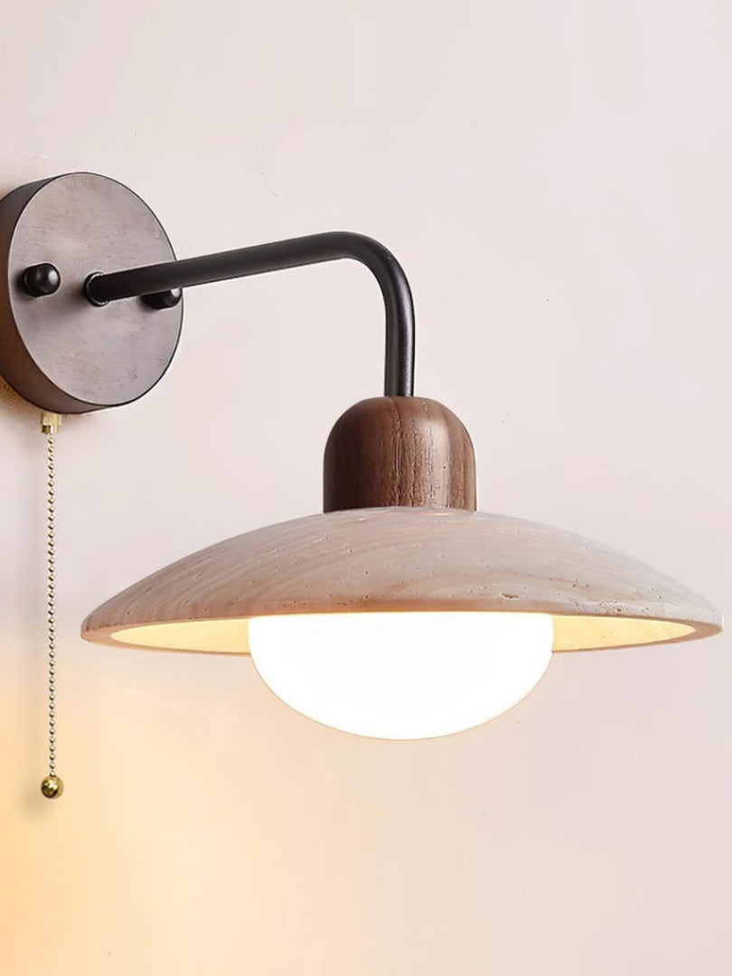 Japanese Retro Metal Travertine Wall Lamp