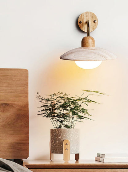 Japanese Retro Metal Travertine Wall Lamp