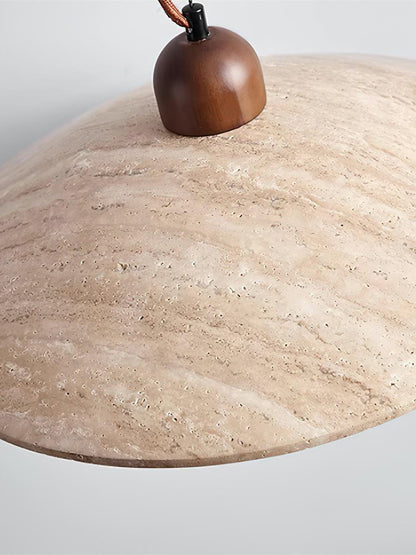 Nordic Wooden Plate Glass Travertine Pendant Light