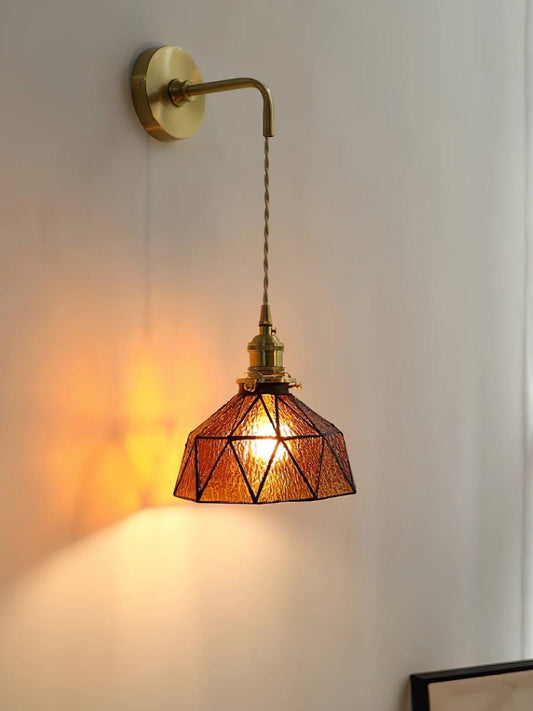 Retro Pastorale Wandleuchte mit geometrischem Muster