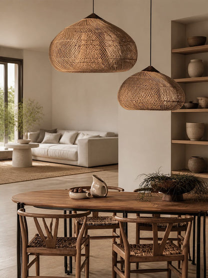 Harp Braided Rattan Pendant Lamp