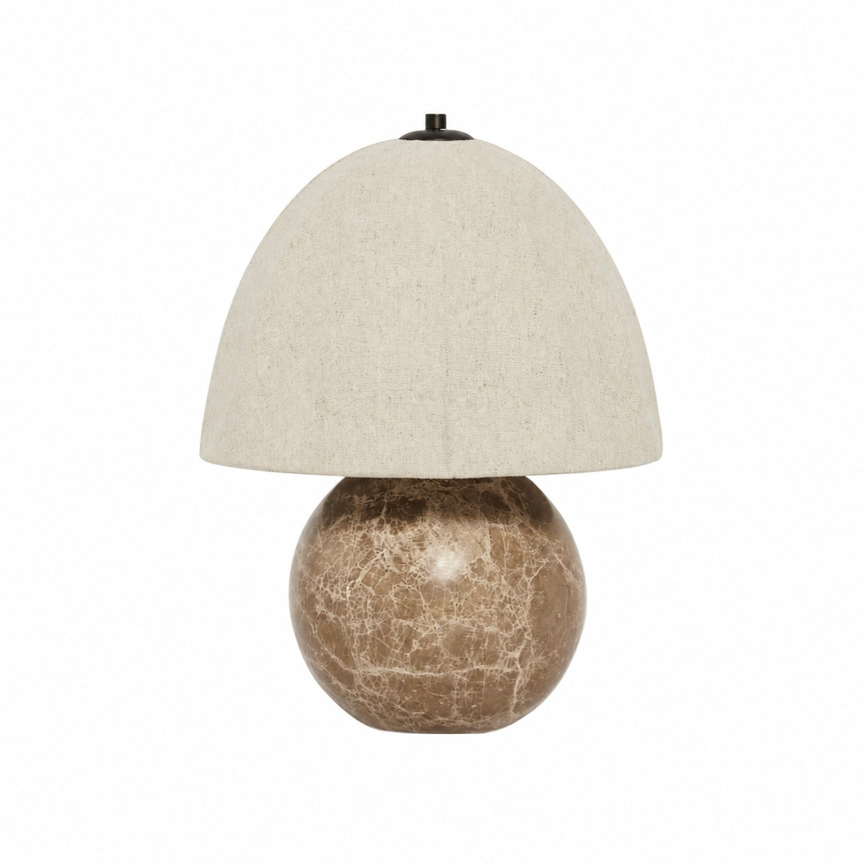Cordove Table Lamp Sculptural Sphere Base Artistic Table Light - Linen Shade for Bedroom Living Room