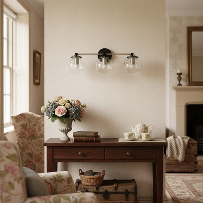 Glorica Glass 3 Shade Globe Vanity Light - Soft Bathroom Light Fixture