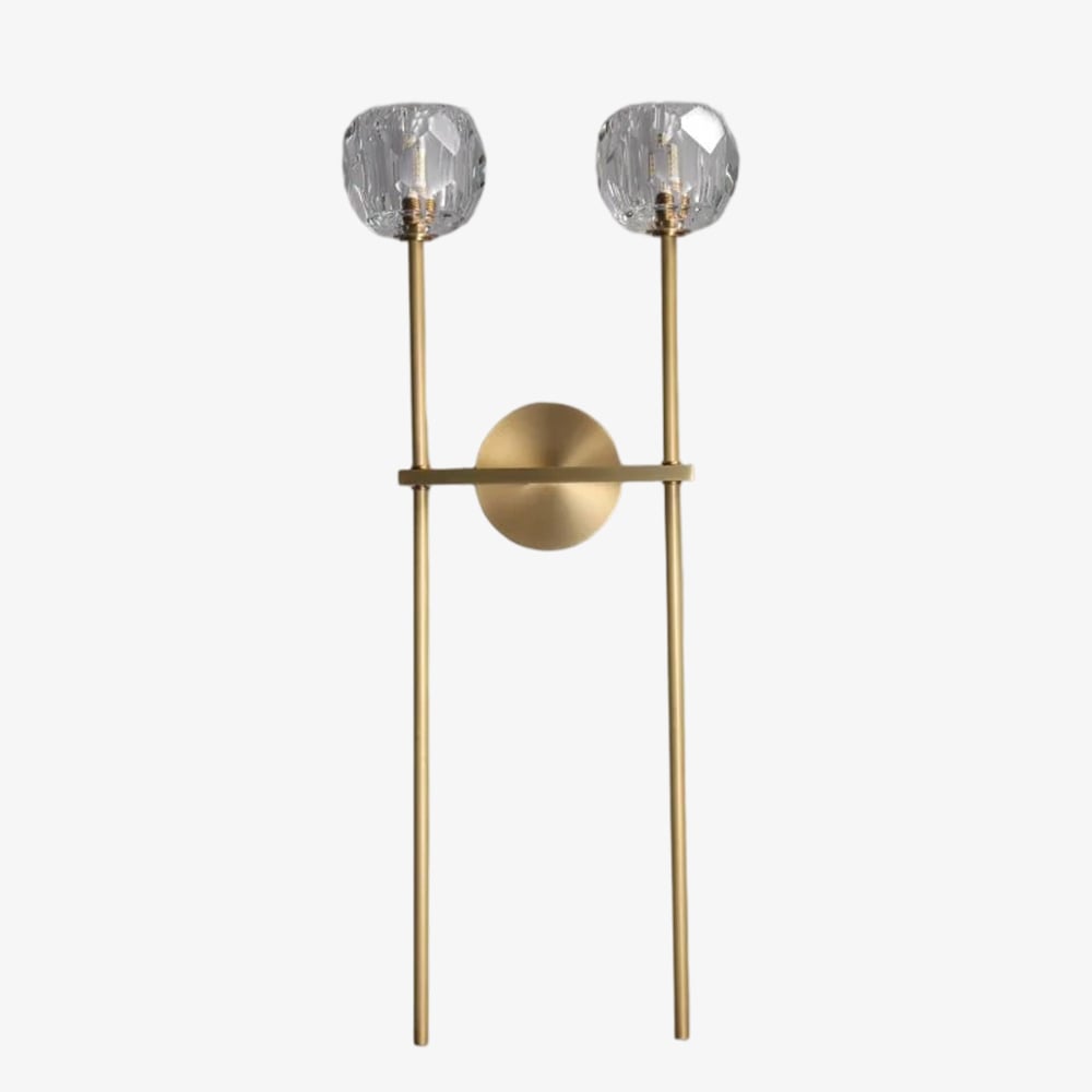Luxuriöse Kristall-Wandleuchte – Moderne Wandleuchte mit Messingrahmen