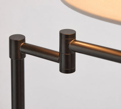 Rowan Schlanke Articulating Floor Lamp mit Leinenlampenschirm für fokussiertes Licht