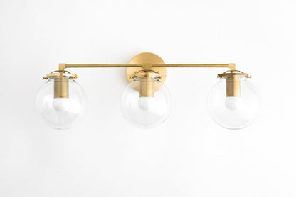 Glorica Glass 3 Shade Globe Vanity Light - Soft Bathroom Light Fixture