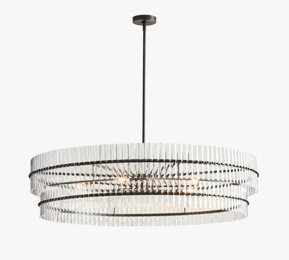 Lumora Kristall-Pendelleuchte – Elegantes Trommelmessing und geschliffenes Glas