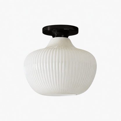 Rivrona Glass Flush Mount Ceiling Light - Modern Champagne Globe Design
