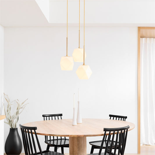 Talvior Sculptural Lighting - 3-Light Faceted Chandelier in Versatile Finishes | Explore Collection