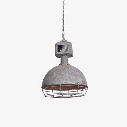 Caged Industrial Metal Pendant Light