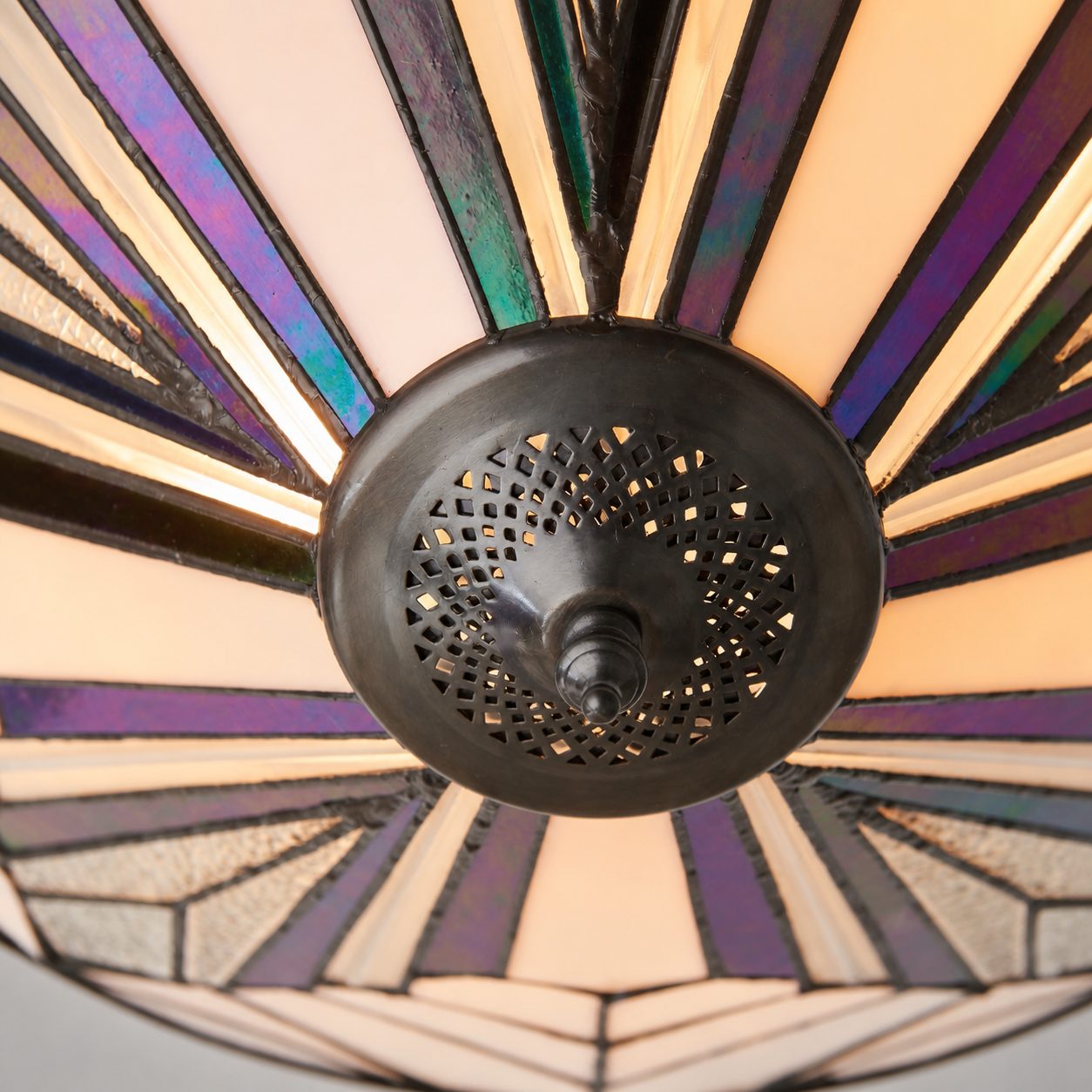 TF Astoria Modern Deco Flush Mount Ceiling Light with Textured Glass – Elegant Home Lighting Fixture