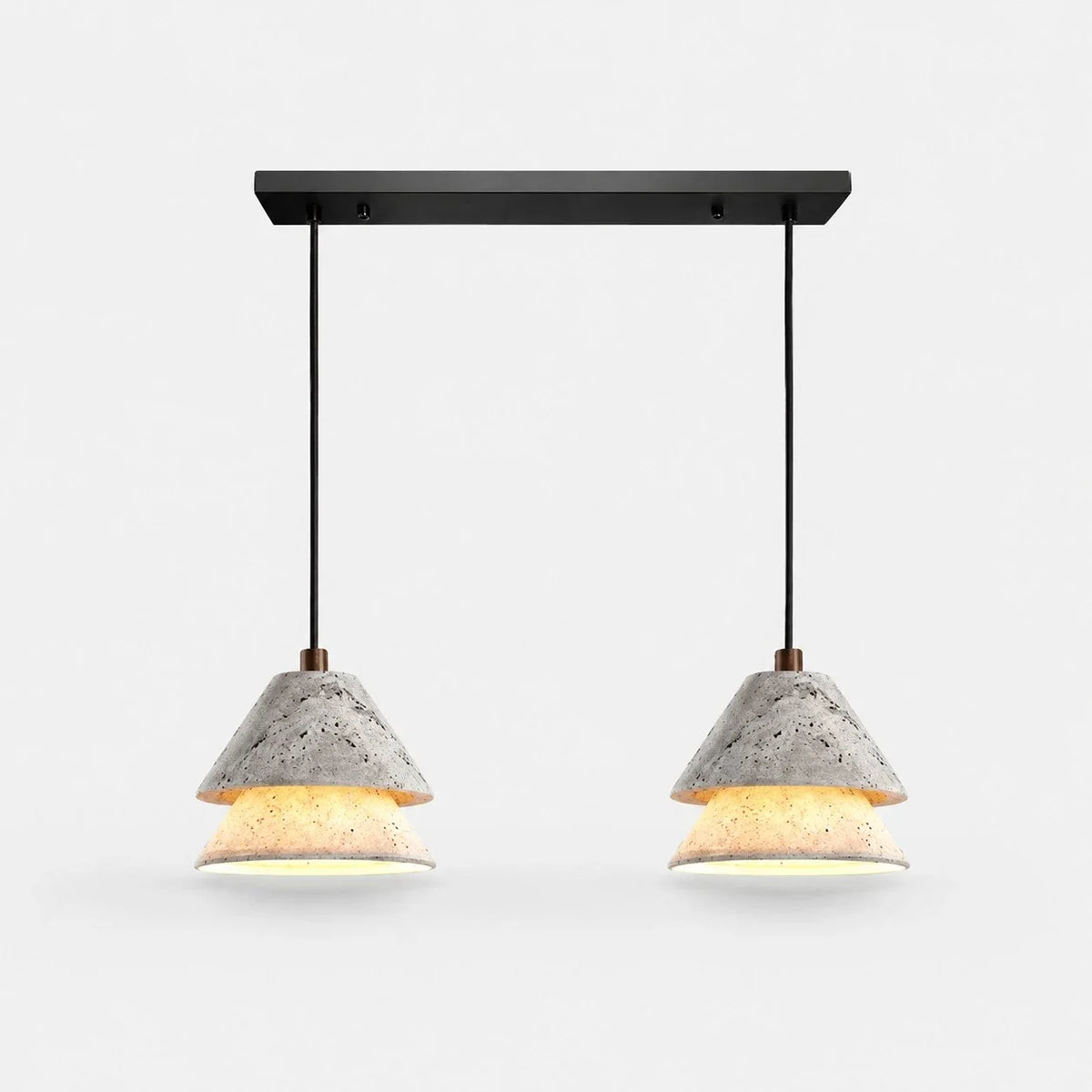 Grey Stone Pendant Light with Paper Diffuser