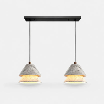 Grey Stone Pendant Light with Paper Diffuser