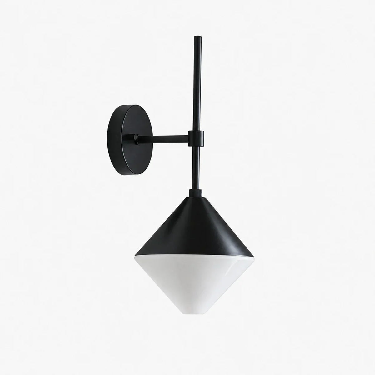 black and white outdoor waterproof wall sconce front view