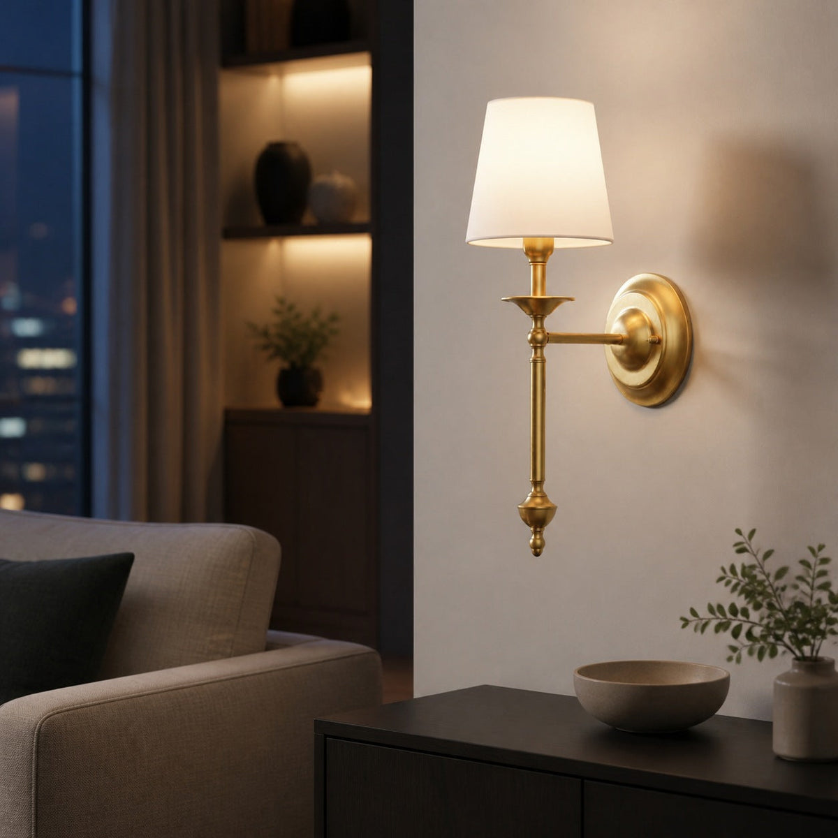 Arcuma Copper Wall Fixture – Elegant Sconce for Traditional and Transitional Interiors