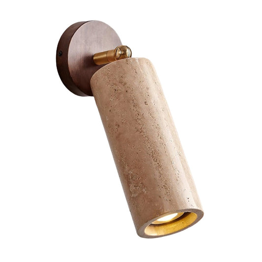 Cylindrical Travertine Wall Light
