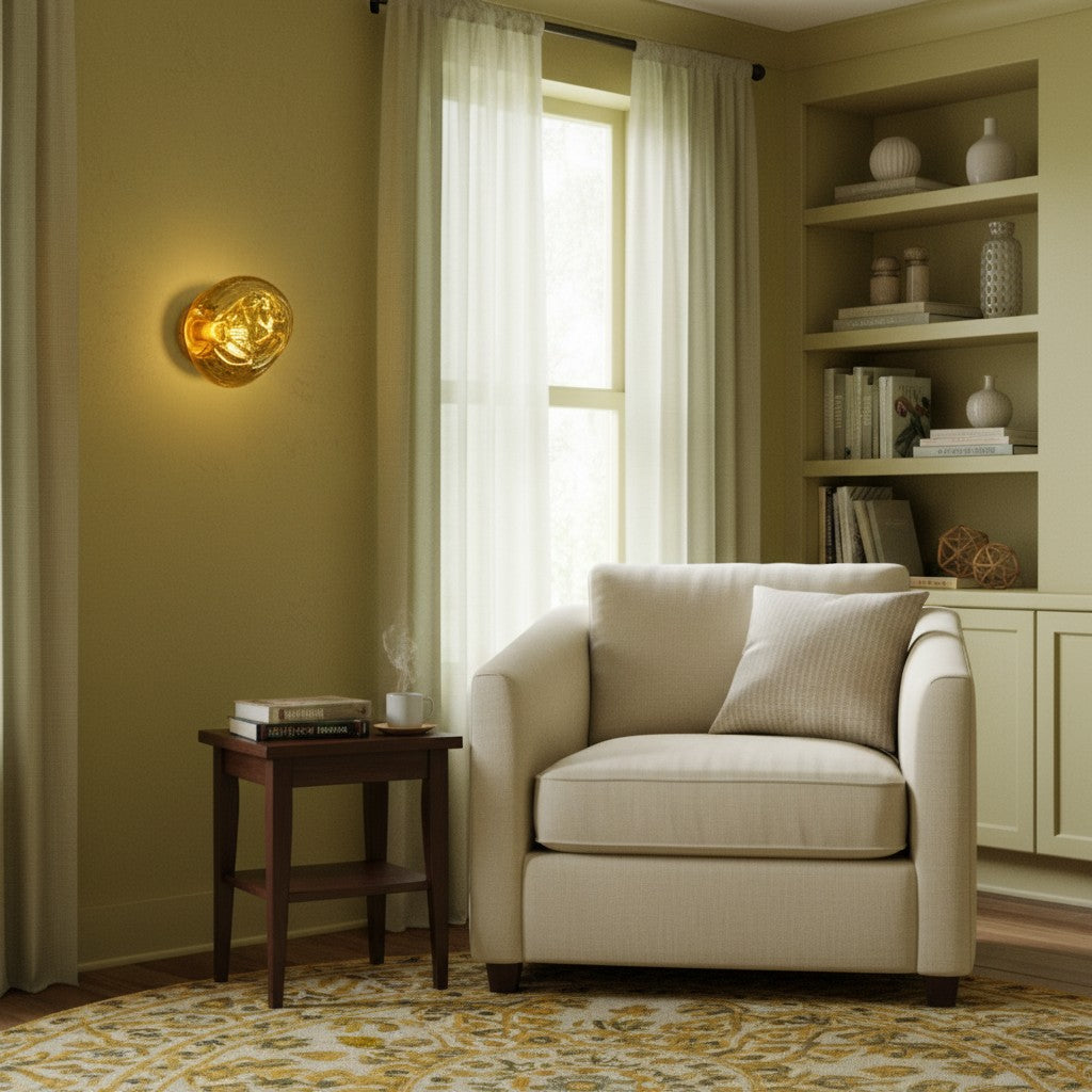 Glyador Modern Effect Wall Sconce Organic Surface Light for Living Room N27
