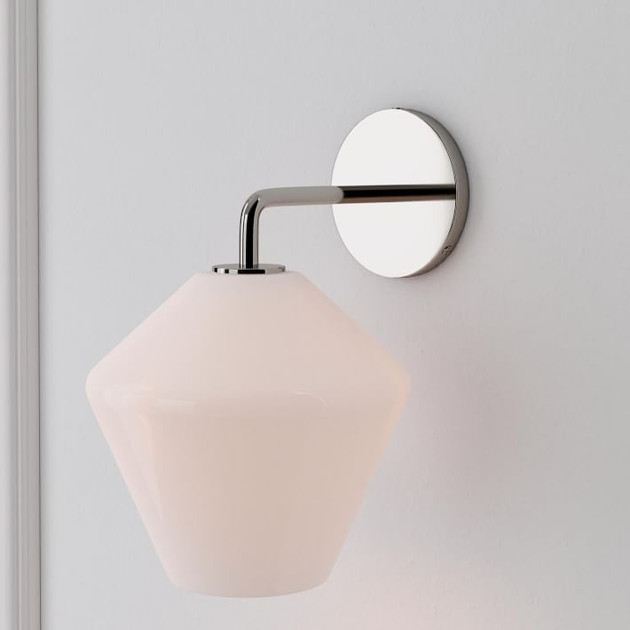 Merin Sculptural Milk Glass Geometric Wall Lamp