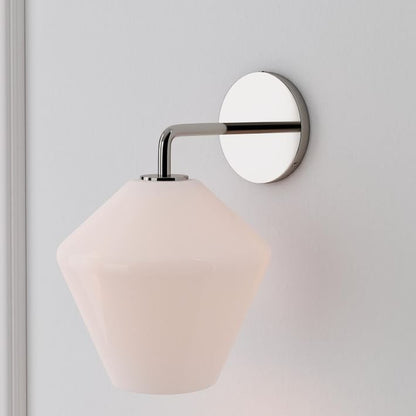 Merin Sculptural Milk Glass Geometric Wall Lamp