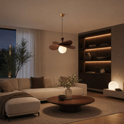 Orrise Blooming Petal Chandelier – Modern Metal and Wood for Living Rooms and Dining Rooms