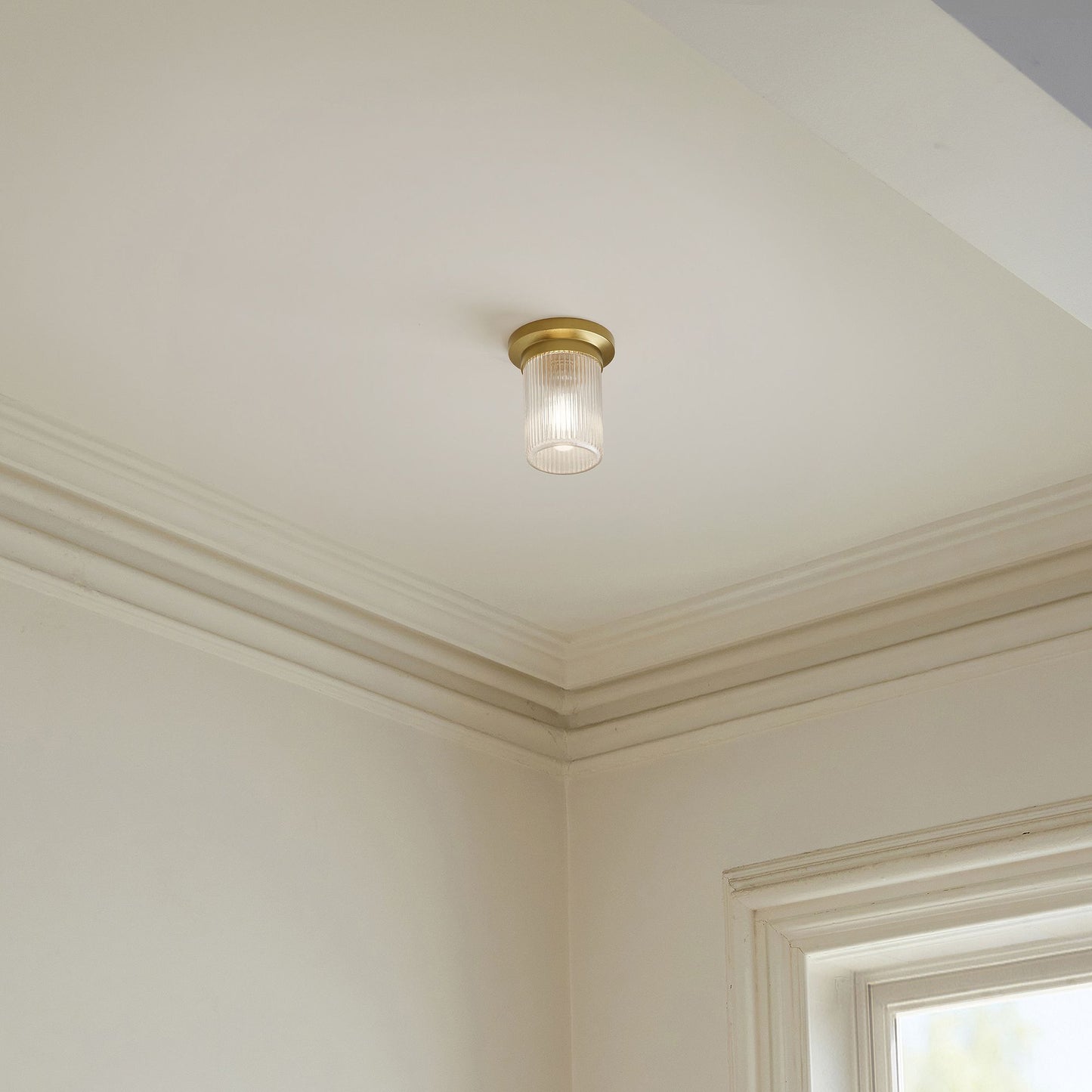 Rivora Fluted Glass Flush Mount – Ribbed Durable Ceiling Light