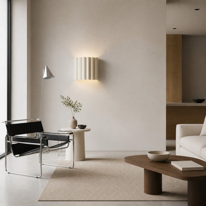 Velura Wandleuchte mit Leinenfalte – Sanftes, plissiertes Stoffdesign für Schlafzimmer oder Flur
