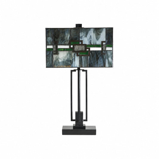 Rechteckige Tischleuchte Culletto aus Buntglas – Künstlerischer Look für Schlafzimmer und Flure