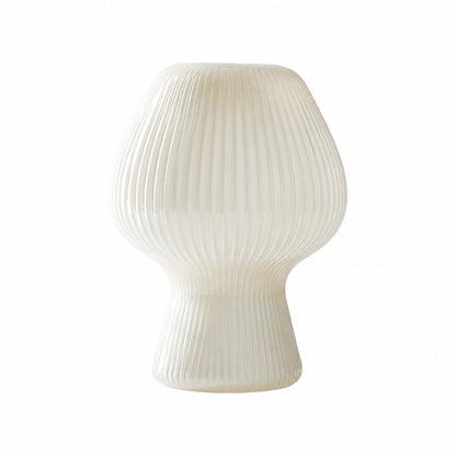Nera Ribbed Glass Table Lamp Retro – Modern Design Glow Nightstand Accent