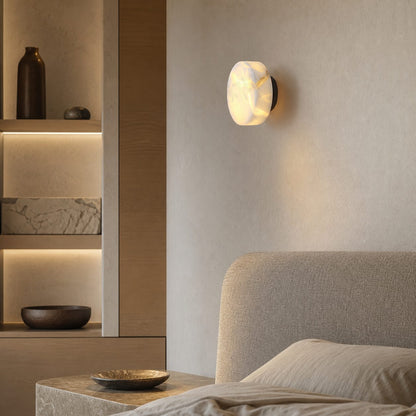 Cylindrical Alabaster Wall Lamp