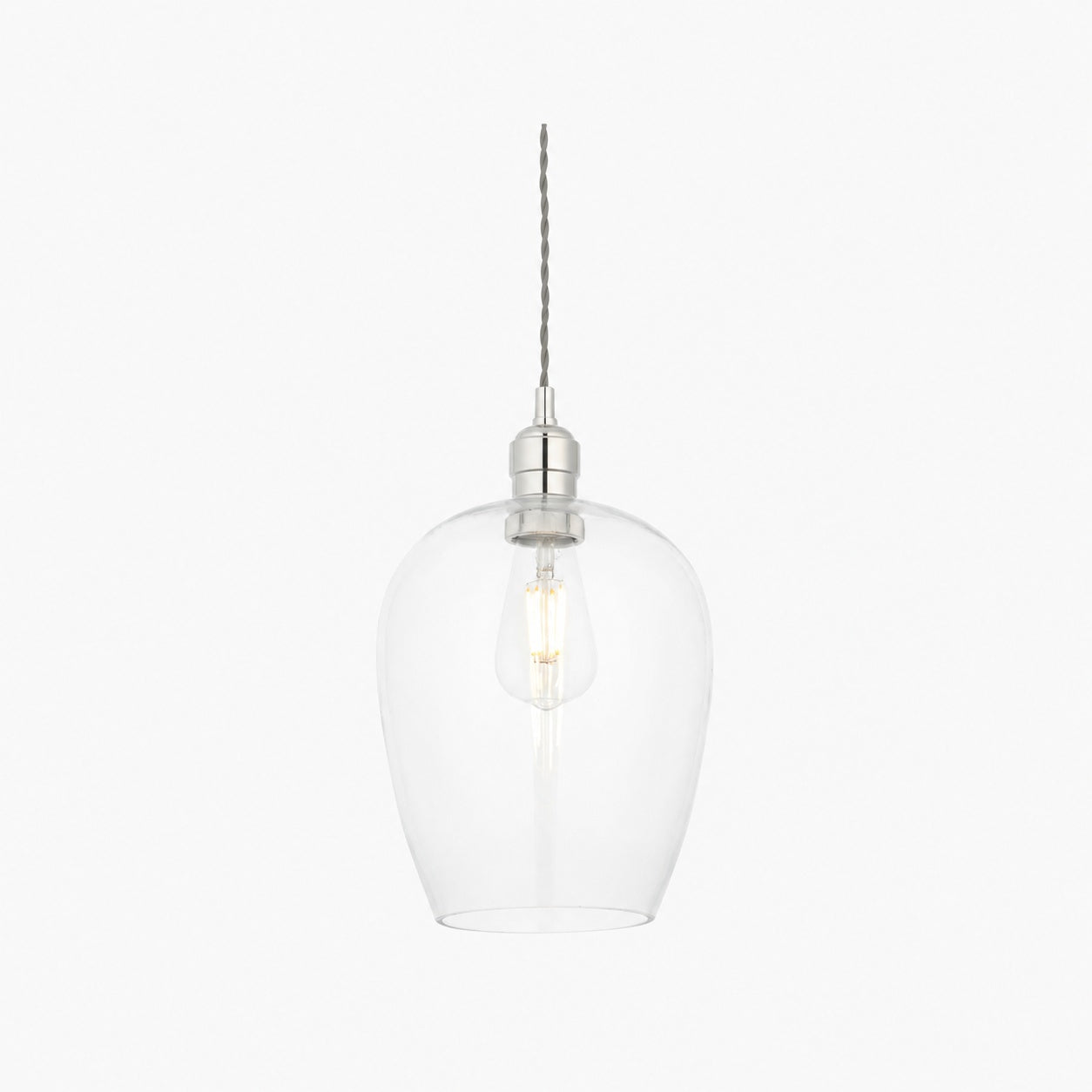 Clarione Height-Adjustable Glass Pendant Light - Classic Art Deco Light