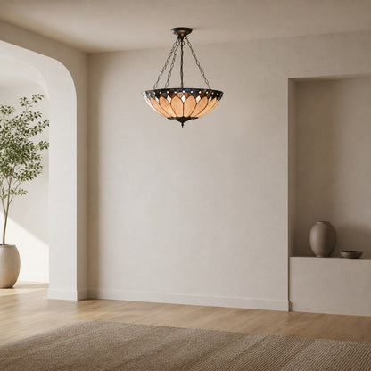 TF Brooklyn Inverted Pendant – Dekorative Glas-Pendelleuchte mit verstellbarer Kette für Wohnräume