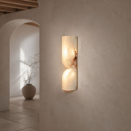 Modern Rectangular Alabaster Wall Lamp – Minimalist Sconce for Bedroom Hallway Living Room