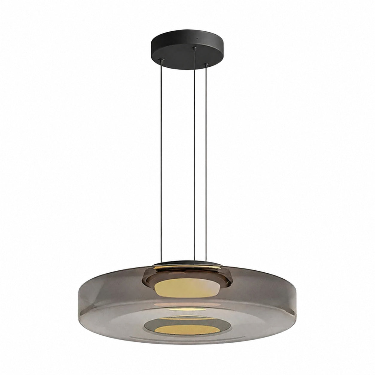 Nora Contemporary Multi-Layer Glass Pendant Lamp - Adjustable Hanging Light for Living Room or Kitchen Island
