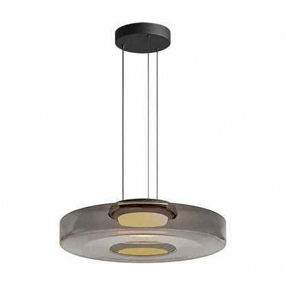 Nora Contemporary Multi-Layer Glass Pendant Lamp - Adjustable Hanging Light for Living Room or Kitchen Island