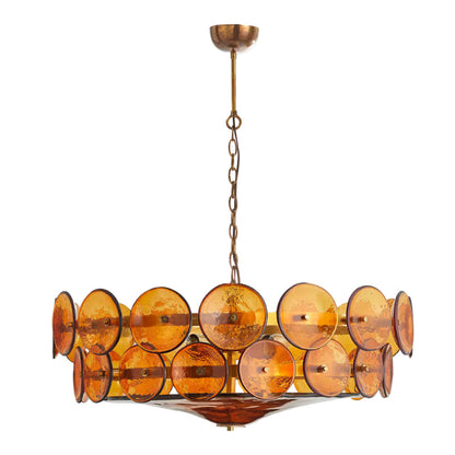 Lorenzo Halo Disc Vintage‑Modern Chandelier – Dining Room Statement Light