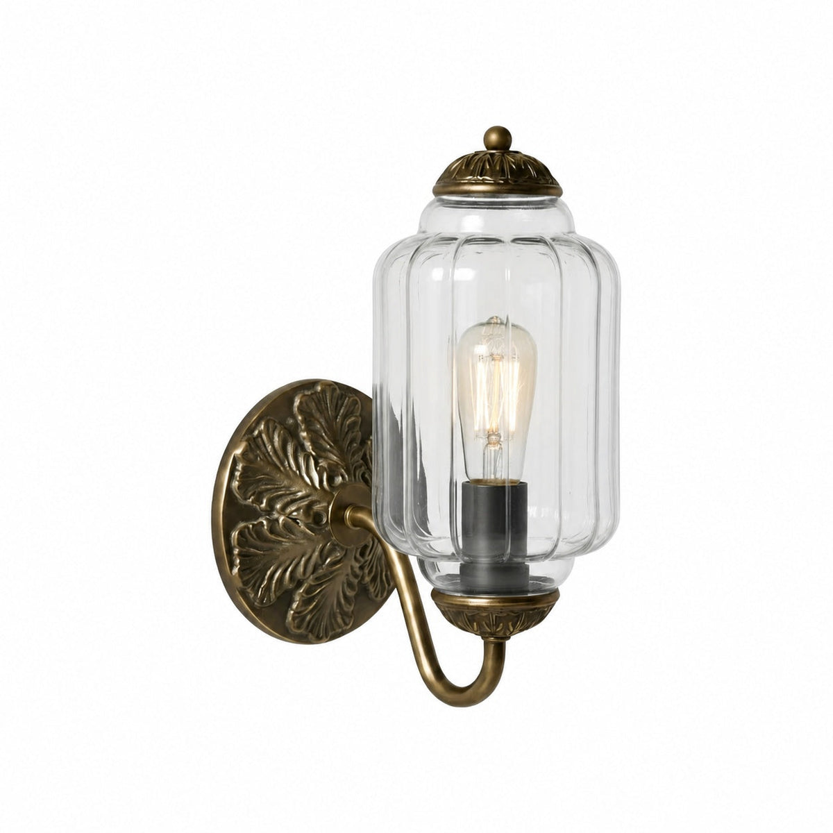 Eloise Messing-Wandleuchte – Elegante Vintage-Beleuchtung aus Milchglas