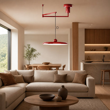 Swinglo Swing Arm Pendant Lamp - Adjustable Disc Design Hanging Light for Dining Area N65