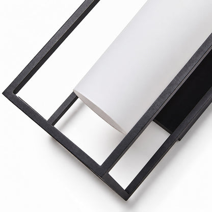 Allora Black Outdoor Wall Lamp with White Glass Shade