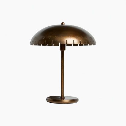 Lustrona Perforated Shade Brass Desk Lamp – Modern Vintage Accent Light