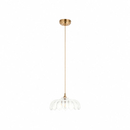 Floriaxis Floral Glass Pendant Light — Floral Glass Shade with Braided Cable for Kitchen or Dining