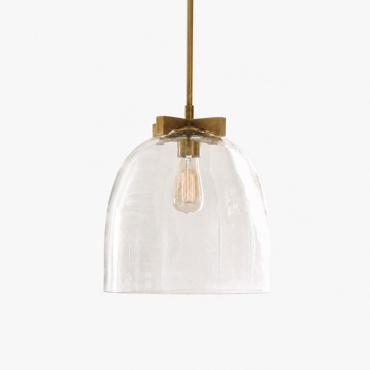 Auria Pendelleuchte aus Metall und Messing – Vintage-Finish mit Glasschirm