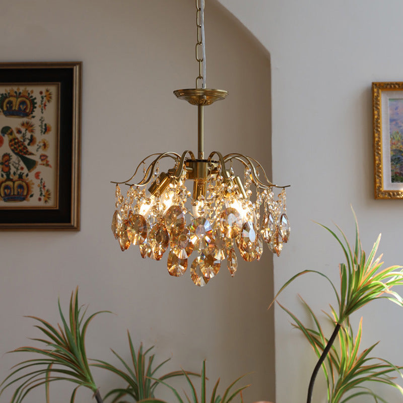 Vintage Sumptuous Teardrop Crystal Chandelier